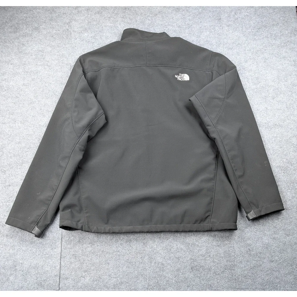 The North Face Apex Jacket Mens XL Gray Softshell Outdoors Hiking Full Zip Gray